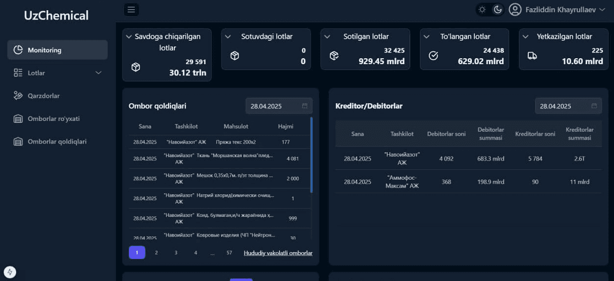 omborim.uz - Chemical Warehouse Management System