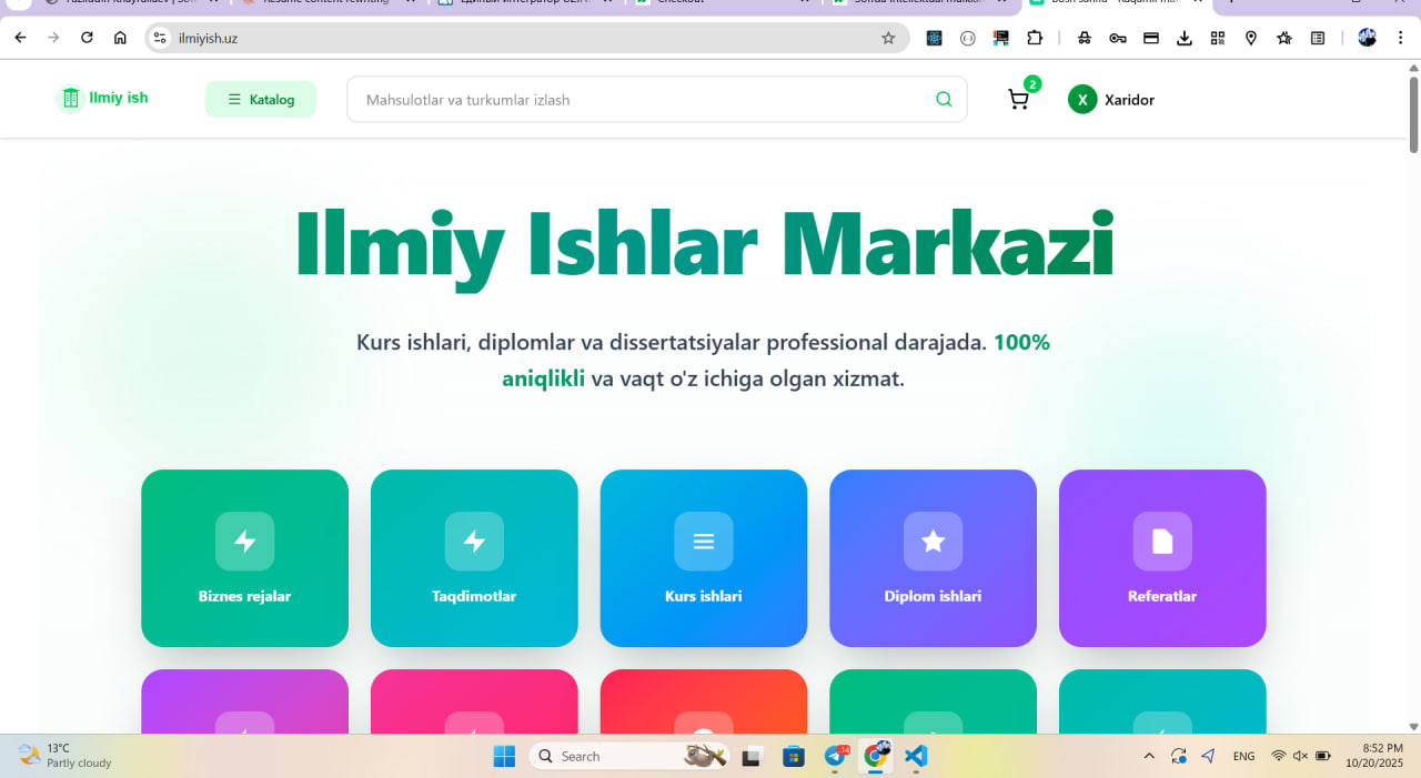 ilmiyish.uz - Scientific Works Marketplace